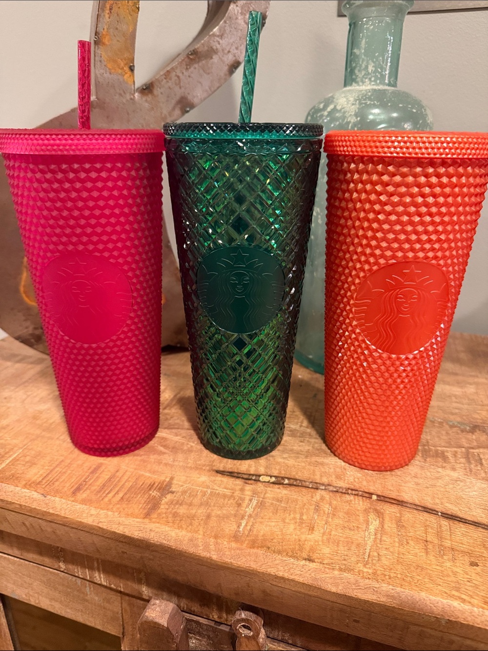 Set of 3 Starbucks tumblers. 24 oz.
